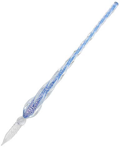 SIPLIV Handgefertigter Glas-Stift mit Kristallen, Vintage-Stil, für Kalligraphie, Signaturen, Geschenk-Stift mit Stifthalter, Violett