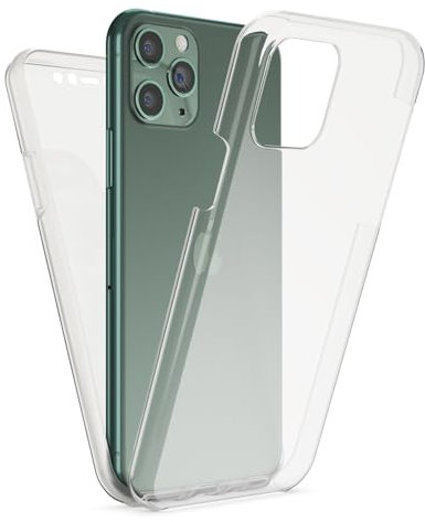 NALIA 360 Degree Case compatible with iPhone 11 Pro, Full Cover Silicone Bumper with ultra thin Front Screen Protector & Back Hard-Case, Clear Complete Mobile Phone Body Coverage, Color:Transparent
