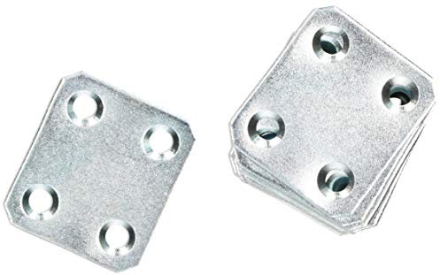 KOTARBAU Piastre forate 34 x 30 mm, zincate, in argento, connettori piatti per legno, per esterni, piastra forata in acciaio (25)