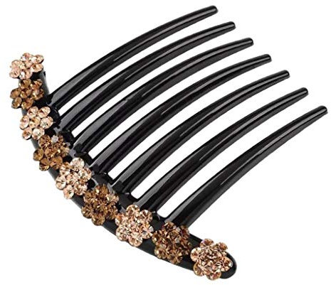 chiwanji Strass Haarkmm Steckkamm Einsteckkamm Haarstecker Haarschmuck für dickes oder dünnes Haar, Champagner