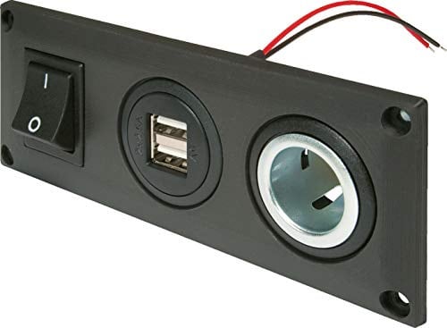 ProCar Einbausteckdose mit USB-A Doppelsteckdose