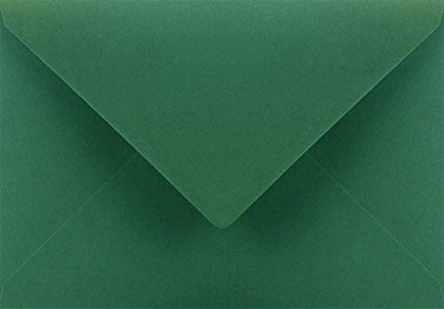 Netuno 100 Large Dark Green Coloured envelopes DIN C5 162x229mm 6.37x9.01 inches 115gsm Sirio Color Foglia gummed Pointed Flap no Window for Wedding Invitations Christmas Birthday Greeting Cards RSVP