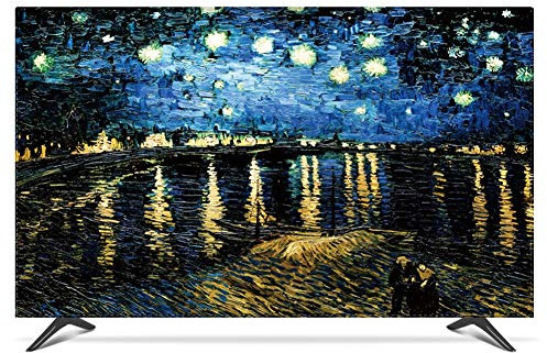 NANKAN Copertura Protettiva TV Copertura Antipolvere per Interni, Tessuto Poliestere Protettori Schermo per Televisori Decorazione Luminosa della Pittura - 22-80 Pollici (Color : River, Size : 55in)