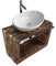 CHYRKA® Badmöbel Waschtisch BORYSLAW-Bad Waschbecken Hängeschrank Waschtischunterschrank Waschbecken-Unterschrank Metall Holz Loft Handmade (Natur, 60 x 28 cm H=40 cm)