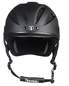 Tipperary Equestrian Horse Riding Helmet - Sportage - Lightweight Cooling Horseback Riding Apparel - Safety Helmet with Superior Ventilation and Air Flow - Matte Black - L
