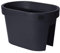 Vaso per fiori per ringhiera, colore antracite, 40 x 26 cm, vaso ovale
