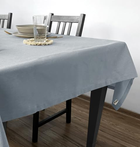 Rollmayer Tischdecke Velvet Uni Hellgrau 218 120x160cm | Pflegeleicht, Waschbar, Gastronomie Kollektion, 5 Farben wählbar, Für Wohnungen und Hotels