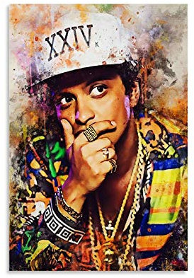 AOHOG Bruno Mars Poster dekorative Malerei Leinwand Wandkunst Wohnzimmer Poster Schlafzimmer Malerei 12x18inch(30x45cm)