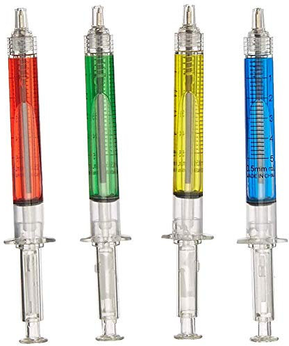 Beito Kugelschreiber Versenkbare Spritze Kugelschreiber Injektionsstifte Spritzenstift Glatte Gelstifte Set Krankenschwester Geschenke Büro Stationär 4pcs