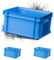 ARTECSIS Lot de 3 Caisses en plastique 29L - 41X34x24 cm - Bleu/Bac de rangement empilable