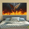 SYXBEIVK Teufel und Engel Liebe Schwarz Weiß Feder Engelsflügel Leinwand Malerei Wandkunst HD Print Poster Auf Bildern Wohnkultur-70x140cm-Kein Rahmen