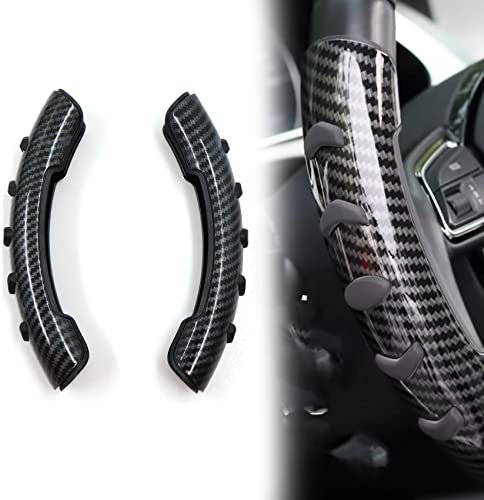 Jinminamz Auto Lenkradbezug Lenkradabdeckung Lenkradhülle Lenkrad Abdeckung rutschfeste Atmungsaktives Silikonhülle Servolenkung Automodifikation 38cm Für Die Meisten Autos(Kohlefaser Schwarz)