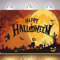 Halloween Banner, Halloween Party Deko, Happy Halloween Hintergrund Banner, Extra Große Stoff Photo Booth Hintergrund für Orange Schwarz Halloween Dekoration Garten Wall Decor 185 * 110cm