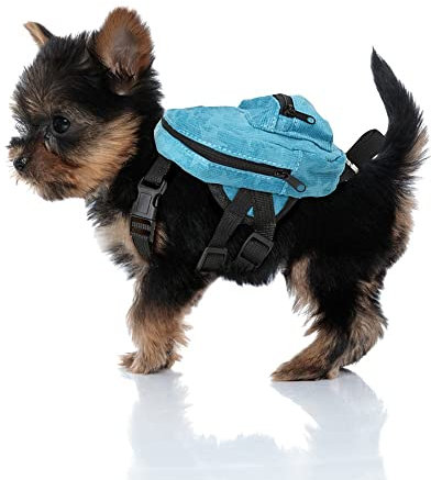 DONGKER Rucksack für Kleine Hunde mit 1,2 m Leine, Nette Kleiner Hundebackpack mit Kotbeutelspender zum täglichen Wandern für kleine Hunde