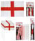 England Football Decorations St George England Flag with String 76cm x 50cm PLUS x4 St George Plastic Hand Flags with Sticks 12” x 8” & 19 Red & White Glow Sticks & 10 Jumbo Glow Baton