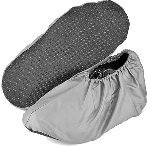 MELTU 1 Pair Reusable Shoe Covers, Non-Slip Washable Overshoes, Waterproof Boot Covers, Dustproof Overshoes for Household (Grey)