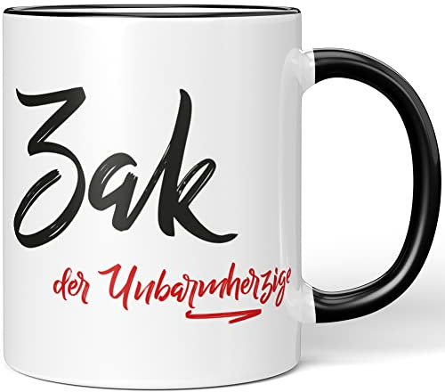 JUNIWORDS Tasse, Zak, der Unbarmherzige, Schwarz (5312947)