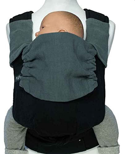 MamaMotion MaMo Babytrage – Halfbuckle Tragehilfe – gepolsterte Schulterträger für Neugeborene ab Geburt von 50 – 86 cm -ergonomische Sitzhaltung –Bauchtrage –Hüfttrage -Rückentrage (Schön & Gut)