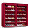 Nyana Home | Armario Zapatero Tela con Puertas Cremallera | 110x120x30cm (Granate)