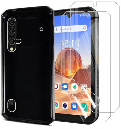 MEMELOKA Hülle für Blackview BV9900E/Blackview BV9900 mit 2 Stück Schutzfolie, Flexiblem TPU Silikon Handyhülle, Ultradünne rutschfeste und Anti-Kratzer Schutzhülle - Schwarz
