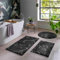 Taracarpet Badematte Badteppich für das Badezimmer waschbar in der Waschmachine Blitz Marmor Abstrakt Muster schwarz-weiß 120x170 cm