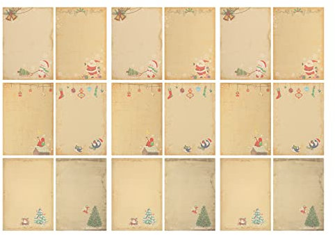 Operitacx 60 Stück Retro Schreibpapier Vintage Kraftpapier Bunt Gemischt Praktisches Briefpapier Für Weihnachten Briefeschreiben