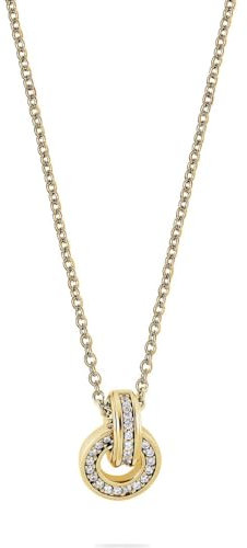 JETTE Damen-Kette 925er Silber 27 Zirkonia One Size, Gelbgold 32025940
