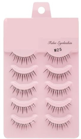 UAMOU 2-50 boîtes de Faux-cils Manga, poupée coréenne naturelle, Anime, hérissés et épais, bandes de cils en Faux vison, maquillage Cheerfully (Color : M25, Size : 5 boxes)