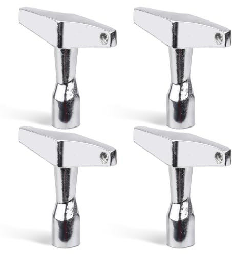 4pcs Drum Key Tool, Drum Tuner Key Drum Tuning Key Drill Bit Drum Key Tuner with Ergonomic Handle for Acoustic & Electronic Drums Metal Hardware Key Tool(Quadrilateral)