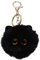 Shuade Porte-clés mignon en forme de chat en peluche pour sac à dos cadeau pour fille enfant blanc/noir fait à la main