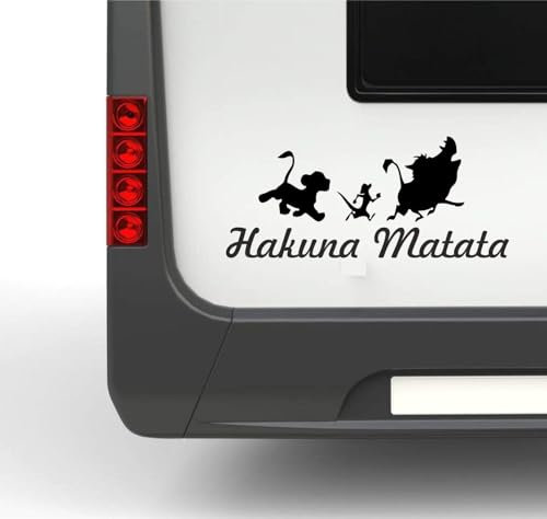 Rakelfix Schriftzug Hakuna Matata mit 3 Tieren Sticker Autoaufkleber