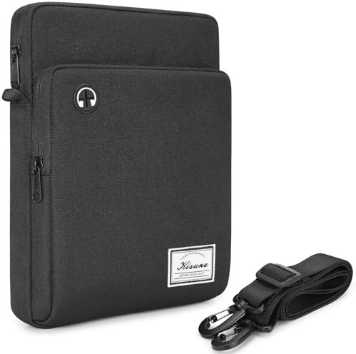 KIZUNA 10 Inch Tablet Sleeve Case Water Resistant Shoulder Messenger iPad Bag for 9.7 10.5 11 iPad Pro M2/10.9 iPad A14 Air 5/10.5 Surface Go 3/10.5 Samsung Galaxy Tab A S6/Huawei,Black