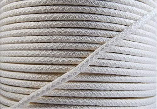 celloexpress Cotton Piping Cord - Natural - Netted, Pre-Shrunk - for Upholstery, Soft furnishings, Dressmaking (4mm White, 25m - 2500cm)