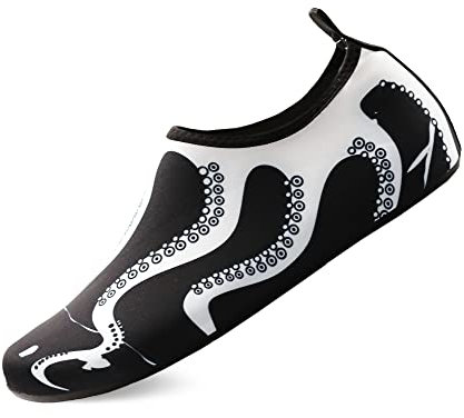 GOODSALEOK Scarpe Mare Scoglio Barefoot Uomo Calzini Piscina Yoga Surf Spiaggia Corsa Sport Acquatici Traspirante Scarpe Polpo Bianco 36/37