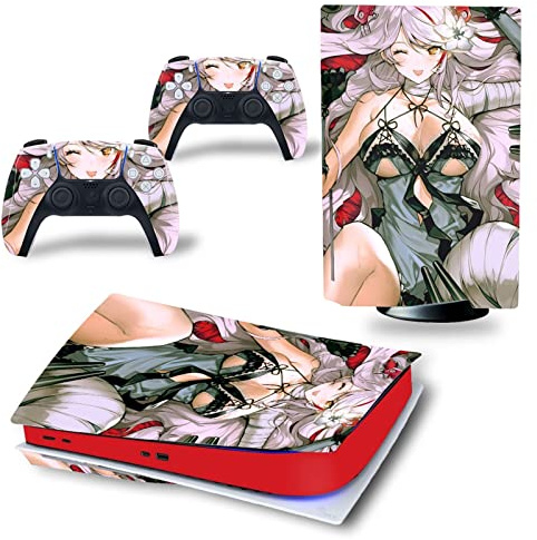 Für PS5 Skin Disc Edition Anime Console Und Controller Vinyl Cover Skins Wraps Für PS 5 Disc Version 12124 Blasenfrei Kein Schaum Kratzfest