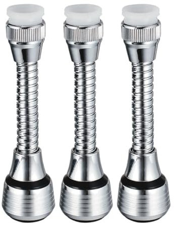 Fokroin 3 pièces Rallonge Robinet Cuisine, embout robinet cuisine, Rallonge Robinet avec 2 Modes 14cm, Adaptateur d'extension de robinet flexible 360°, Embout de robinet Convient pour la cuisine.