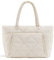 bagsmart Damen Tragetasche Laptoptaschen Einkaufstasche, 20L Gesteppte Umhängetasche mit Mehreren Fächern, Reißverschluss und Gepäckgurt für Reisen, Arbeiten, Studium und Strandurlaub, Beige