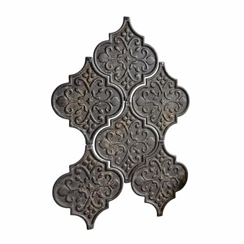 Loberon Wandornament 6er Set Halira – historische Schönheit, handgefertigtes Eisen, antikschwarz, kunstvolles Antik-Finish – Eisen, antikschwarz