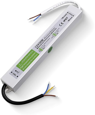 Wasserdichtes IP67-LED-Netzteil, Niederspannungs-Transformator-Adapter, LED-Treiber, Beleuchtungstransformator-Konverter für LED-Streifen, LED-Display und Außenbeleuchtung (12V 30W)