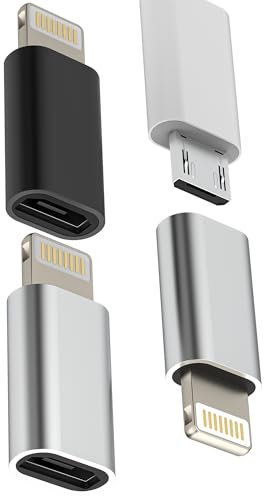 Adaptateur Micro USB Femelle vers Lightning Mâle (Lot De 3) pour Apple IPhone 14 13 12 11 Pro Max Câble Prise Chargeur Connecteur pour IPad Jack Splitter Tablette Voiture Android Accessoires Adapter