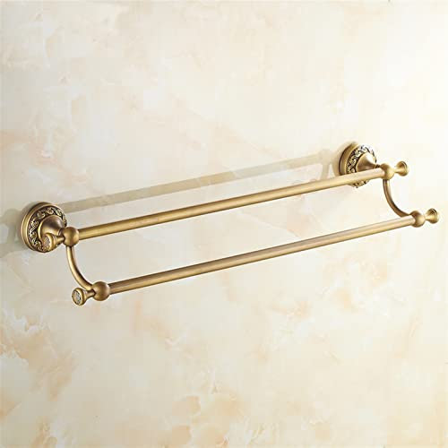 EGEWYVYBC Porte-Serviettes for Double Serviette Antique de cuivre, Porte-Serviettes de Salle de Bains en Laiton européen Vintage, Toilettes murales rétro suspendues Rack étagère Porte-Serviettes