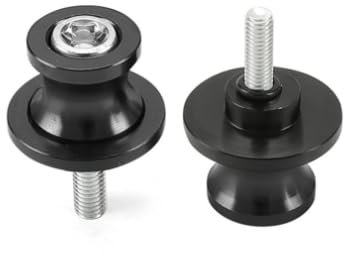 Ständeraufnahme Bobbins Spool Racingadapter Schwingenschutz Montageständer Universal Aluminium 2 stücke 8 mm Motorrad Schwinge Sliders Spulen Schwinge Ständer Schraube Schwarz für Alle Jahre