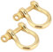 Schäkel aus Messing, 2 Sets Ankerhaken aus reinem Messing, Schlüsselanhänger U-Typ, Schlüsselanhänger, goldfarbene Verbindungsschnalle, 10 mm