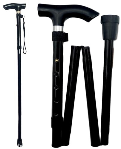 Walking Stick, Adjustable Folding Walking Sticks for Women & Men - Lightweight Portable Heavy Duty Walking Aid - Travel Walking Stick for Elderly & Ladies, Adults