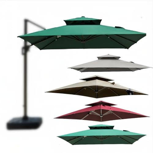300x300cm Auvent De Rechange pour Déporté Parasol De Terrasse, Carré Toile De Rechange pour Parasol Tissu De Rechange pour Parasol De Table D'extérieur