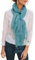 Prettystern Unifarbe Damen Herren 100% Leinen Frühling Sommer-Schal mit Fransen - T16 Pastellblau-grün