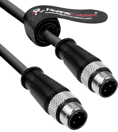 Alvin's Cables M12 D-Code 4 Pin auf Stecker M12 D-Code 4 Pin Ethernet-Kabel für Keyence Baumer Sick Kamera, hochwertiges CAT6A-Kabel für industrielle Automatisierung, Ethercat/Profinet 15m