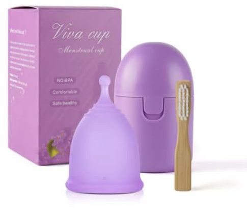 Menstrual Cup Kit with Sterilizer – Small Size (S) | Medical Grade Silicone, Reusable Period Cup with Storage Case & Cleaning Brush