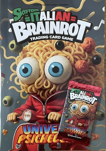 Funky Box Italian Brainrot Trading Card Game – Sammelalbum + Umschlag mit Karten der berühmtesten italienischen Memes, Album für exklusive Karten von virtuellen und beliebten Memes