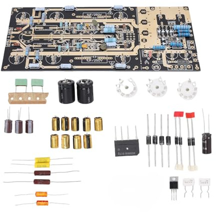 CHEOTIME Tube MM Turntable Amplifier Kit for 12a x 7 Tubes w / 130 x 285mm PCB, DIY HiFi Phono Preamp Board, Capacitors & Tube Sockets Included